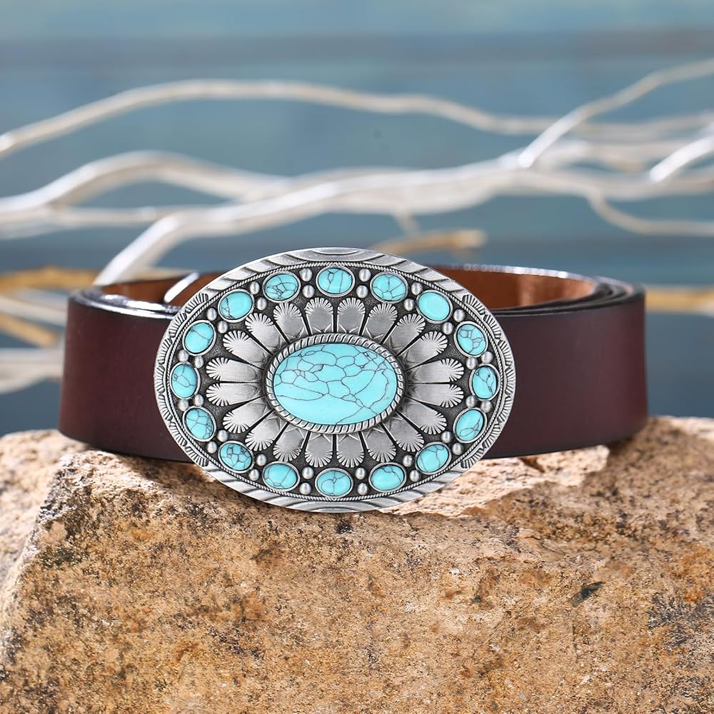 Amazon.com: Bolatilt Turquoise Belt Buckle for Men Western